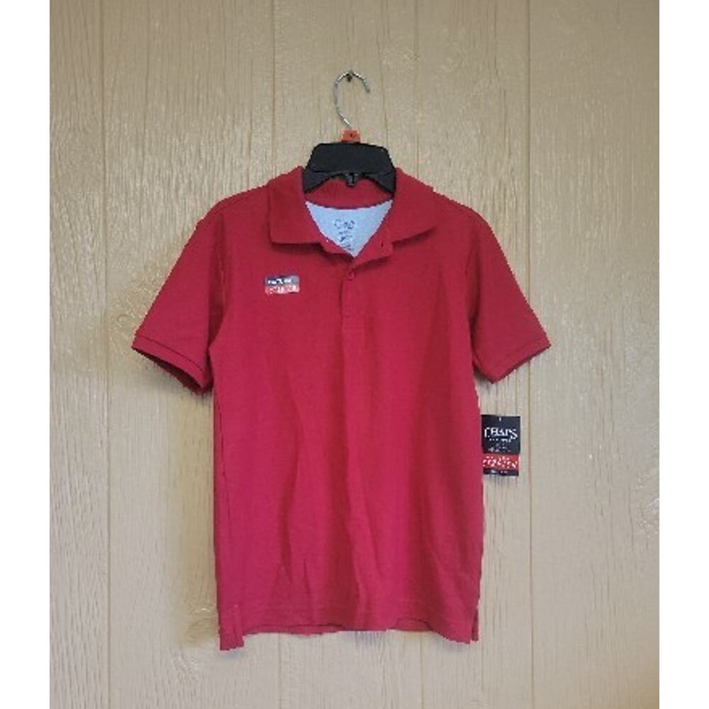 Chaps Natural Stretch Polo Easy Care Schoolwear Red sz 10/12
